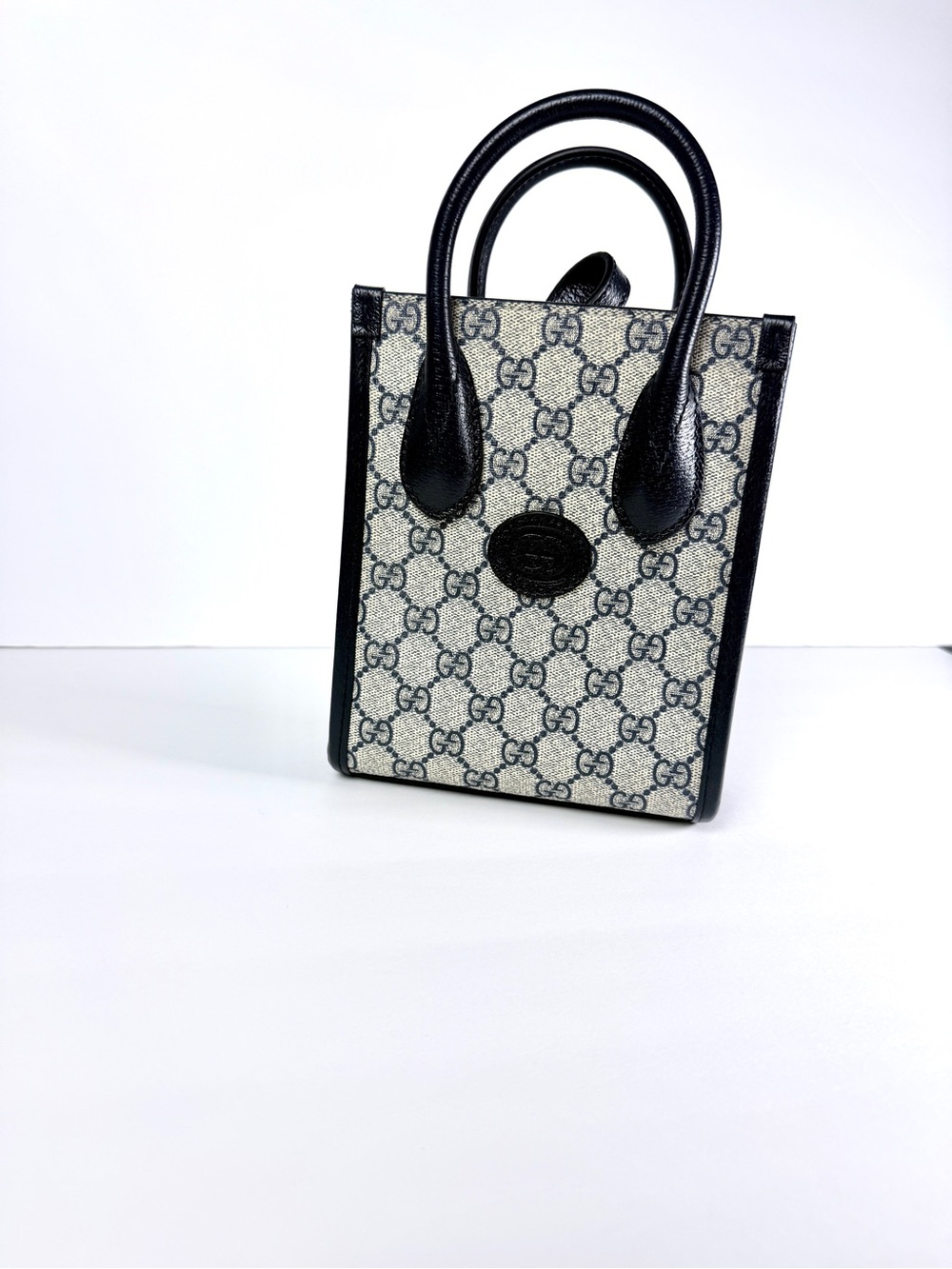 Gucci Black GG Supreme Mini Tote